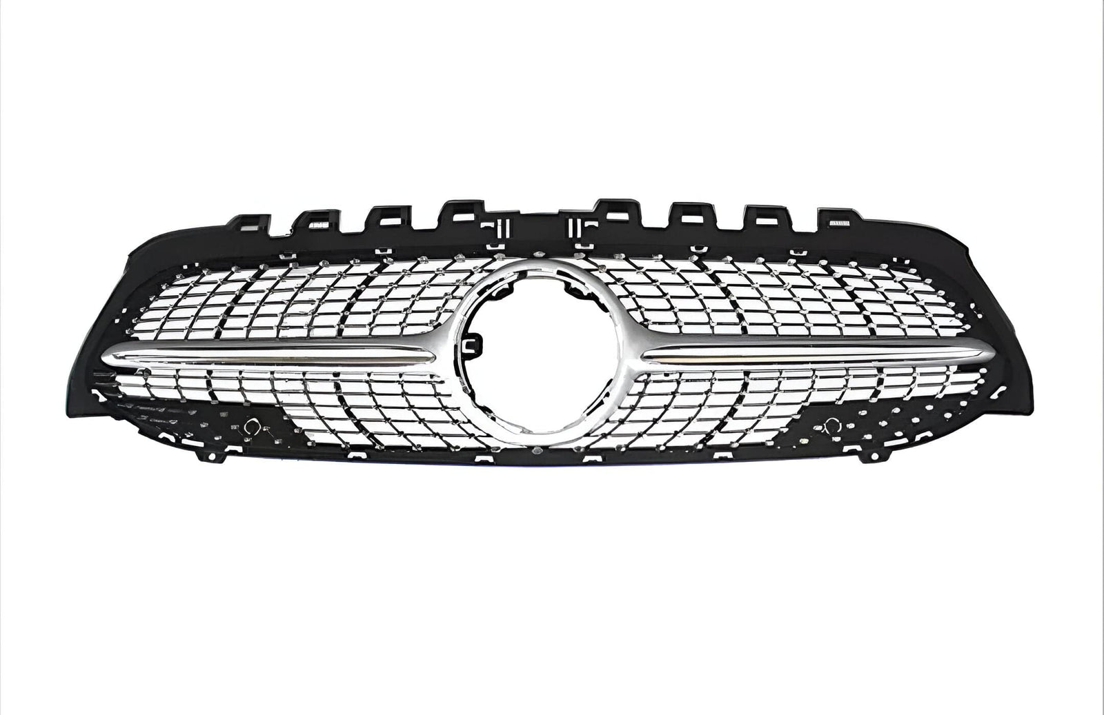 Calandre Diamant Mercedes Classe A W177 2019-2022 Noir Argent - vue de face - Becquet Voiture