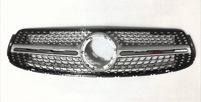 Calandre Diamant Mercedes GLC W253 Noir Argent 2015 2022 - détail du montage - Becquet Voiture