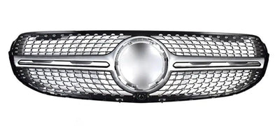 Calandre Diamant Mercedes GLC W253 Noir Argent 2015 2022 - packshot studio - Becquet Voiture