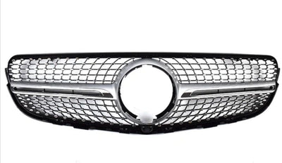 Calandre Diamant Mercedes GLC W253 Noir Argent 2015 2022 - vue de face - Becquet Voiture