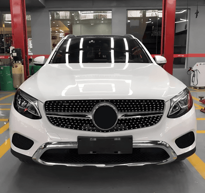 Calandre Diamant Mercedes GLC W253 Noir Argent 2015 2022 - vue de profil - Becquet Voiture