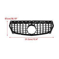 Kühlergrill Diamant-Schwarz glänzend Mercedes CLA W117 2013-2019 - Seitenansicht - Becquet Voiture