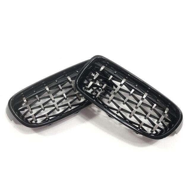Calandre Diamond BMW Série 3 F30 2012-2018 Noir Argent - vue de face - Becquet Voiture
