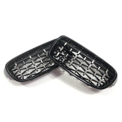Calandre Diamond BMW Série 3 F30 2012-2018 Noir Argent - vue de face - Becquet Voiture