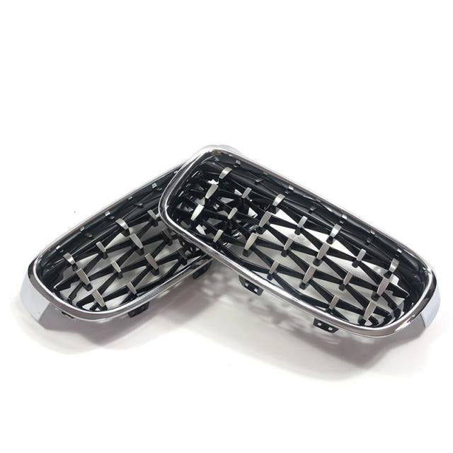 Kühlergrill Diamond BMW 3er F30 2012–2018 Schwarz Silber - Dreiviertelansicht - Becquet Voiture