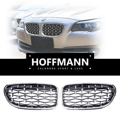 Calandre Diamond BMW Série 5 F10 2010-2016 Noir - vue de trois-quarts - Becquet Voiture