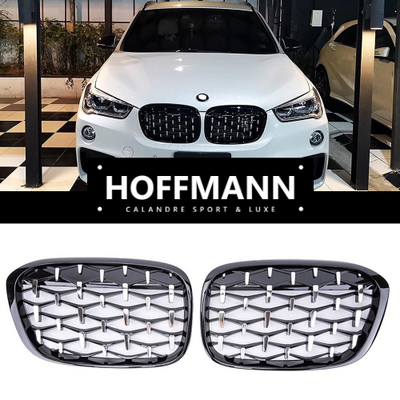 Calandre Diamond BMW X1 F48 F49 2016-2019 - vue de trois-quarts - Becquet Voiture