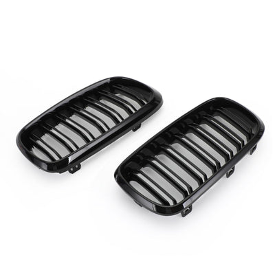 Calandre Double BMW X5 X6 F15 F16 2013-2018 Noir Brillant - installé sur véhicule - Becquet Voiture