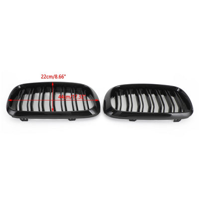 Calandre Double BMW X5 X6 F15 F16 2013-2018 Noir Brillant - vue arrière - Becquet Voiture
