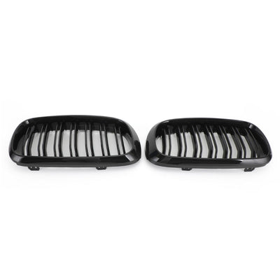 Calandre Double BMW X5 X6 F15 F16 2013-2018 Noir Brillant - vue de face 2 - Becquet Voiture