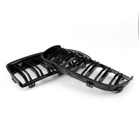 Calandre Double Lame BMW E90 2004-2007 Noir Brillant - installé sur véhicule - Becquet Voiture