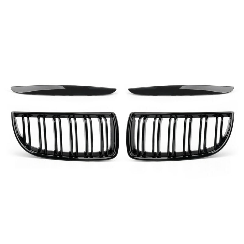 Calandre Double Lame BMW E90 2004-2007 Noir Brillant - vue arrière - Becquet Voiture