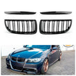 Calandre Double Lame BMW E90 2004-2007 Noir Brillant