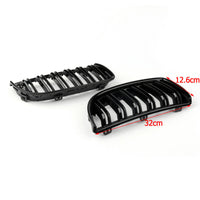 Calandre Double Lame BMW E90 2004-2007 Noir Brillant - vue de profil - Becquet Voiture