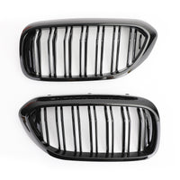 Calandre Double Lamelle BMW Série 5 G30 G31 Noir Brillant 2017-2019 - installé sur véhicule - Becquet Voiture