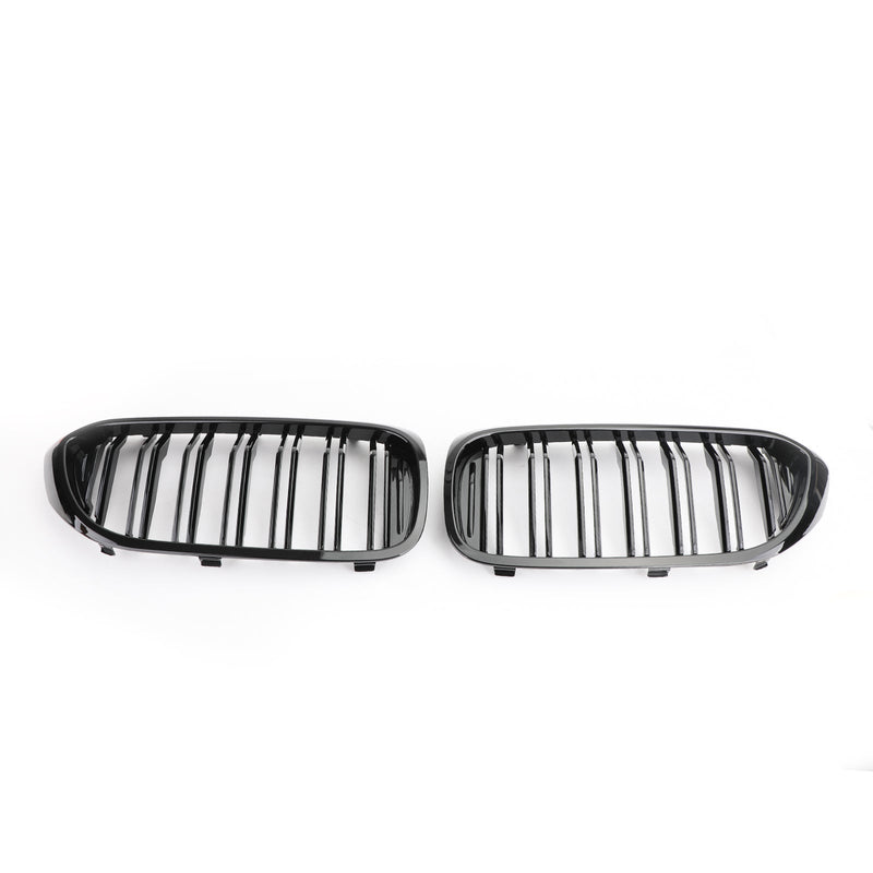 Calandre Double Lamelle BMW Série 5 G30 G31 Noir Brillant 2017-2019 - vue de trois-quarts - Becquet Voiture