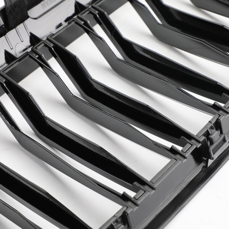 Calandre Double Lamelle BMW Série 5 G30 G31 Noir Brillant 2017-2019 - vue rapprochée - Becquet Voiture