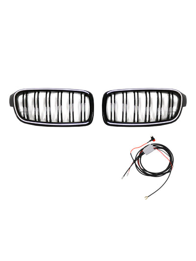 Calandre Double Lamelles BMW Série 3 F30 2012-2019 - vue de face - Becquet Voiture