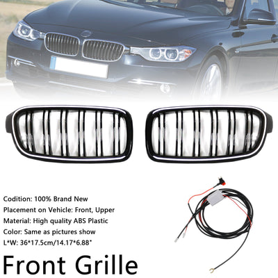 Calandre Double Lamelles BMW Série 3 F30 2012-2019 - vue de profil - Becquet Voiture