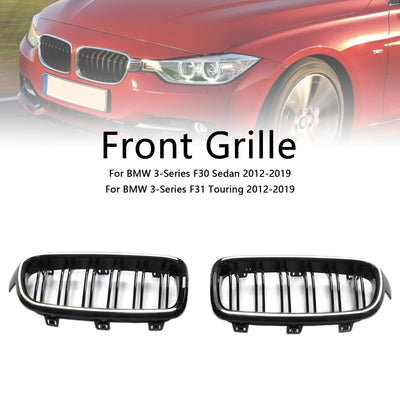 Calandre Double Lamelles BMW Série 3 F30 2012-2019 - vue de trois-quarts - Becquet Voiture