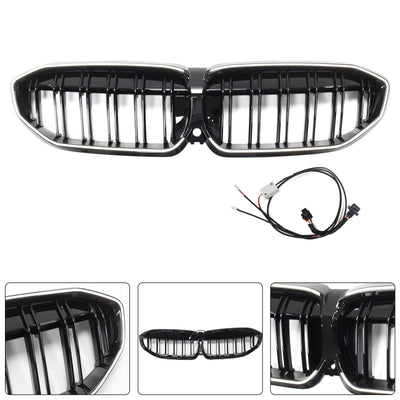 Calandre Double Lamelles BMW Série 3 G20 Noir 2019-2022 - détail du montage - Becquet Voiture