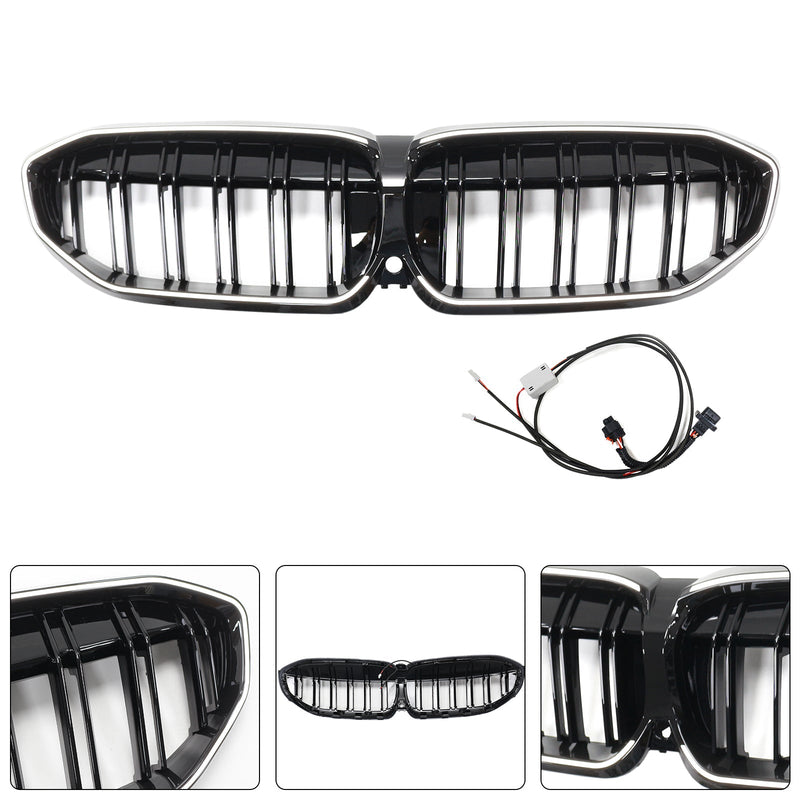 Calandre Double Lamelles BMW Série 3 G20 Noir 2019-2022 - détail du montage - Becquet Voiture