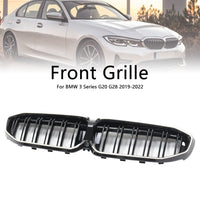 Calandre Double Lamelles BMW Série 3 G20 Noir 2019-2022 - vue de trois-quarts - Becquet Voiture