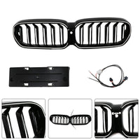 Calandre Double Lamelles BMW Série 5 G30 G38 2021-2024 Noir - détail du montage - Becquet Voiture