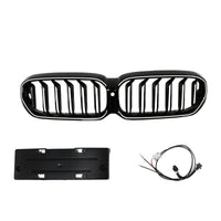 Calandre Double Lamelles BMW Série 5 G30 G38 2021-2024 Noir - vue de profil 2 - Becquet Voiture