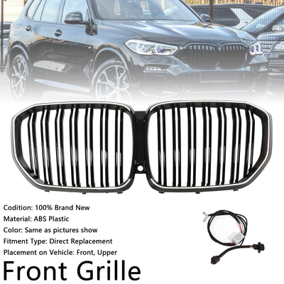 Calandre Double Lamelles Noir BMW X5 G05 M Performance 2019-2022 - vue de profil - Becquet Voiture