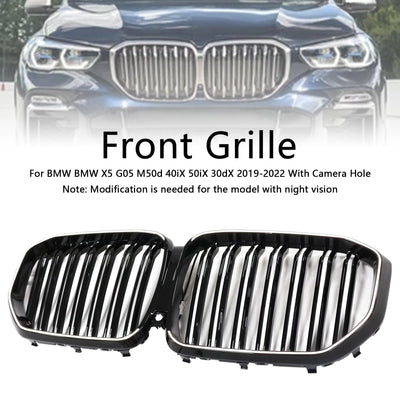 Calandre Double Lamelles Noir BMW X5 G05 M Performance 2019-2022 - vue de trois-quarts - Becquet Voiture