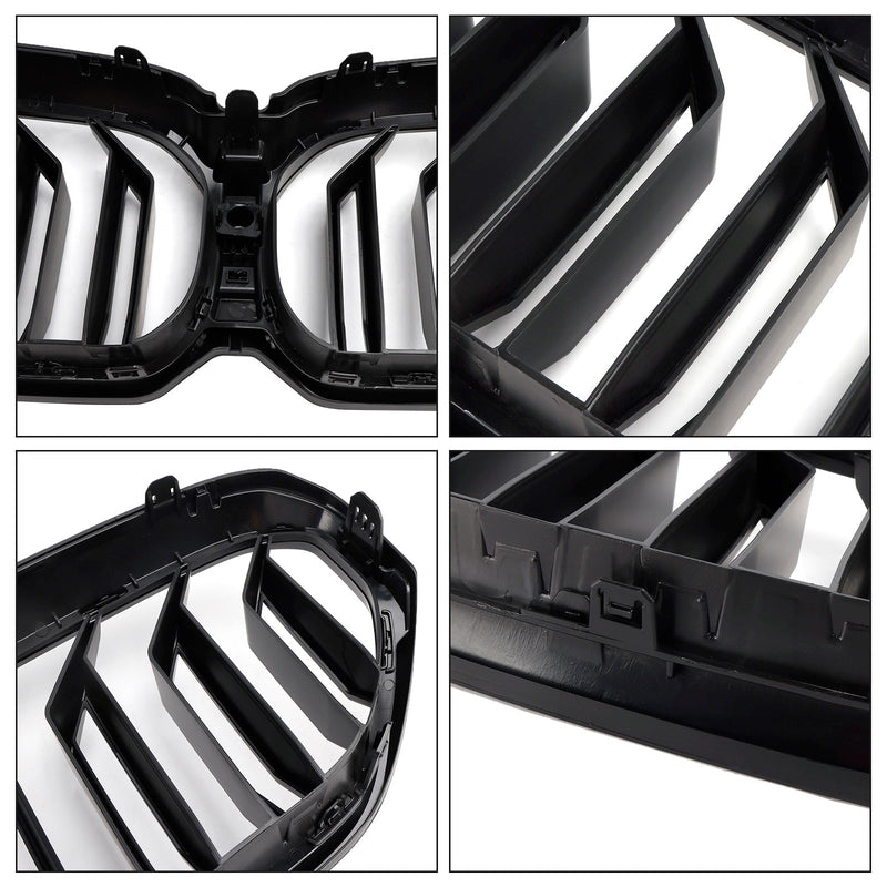 Calandre Double Lamelles Noir Mat BMW G30 G31 LCI - vue de face 2 - Becquet Voiture