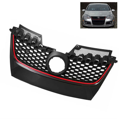 Calandre Golf 5 GTI Bande Rouge Logo Chrome - vue arrière - Becquet Voiture