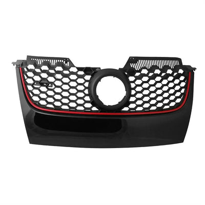 Calandre Golf 5 GTI Bande Rouge Logo Chrome - vue de face - Becquet Voiture