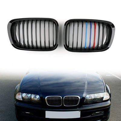 Calandre Grille ABS Maille BMW E46 4 Portes 1998-2001 - vue de dessus - Becquet Voiture