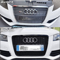 Calandre Grille Noir RS3 Pour Audi A3 S3 8P - installé sur véhicule - Becquet Voiture