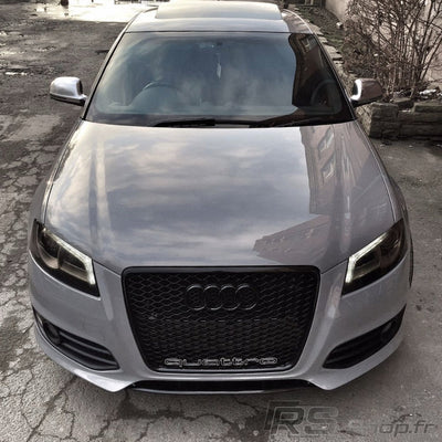 Calandre Grille Noir RS3 Pour Audi A3 S3 8P - vue de profil - Becquet Voiture