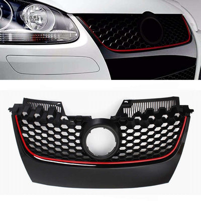 Calandre GTI VW Jetta 5 2006-2009 Noir Rouge - vue de profil - Becquet Voiture