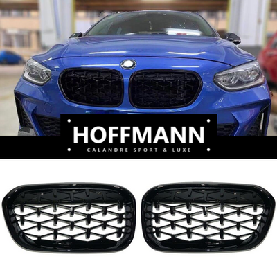 Calandre Hoffmann Diamond BMW Série 1 F20 F21 2016-2017 - vue de trois-quarts - Becquet Voiture