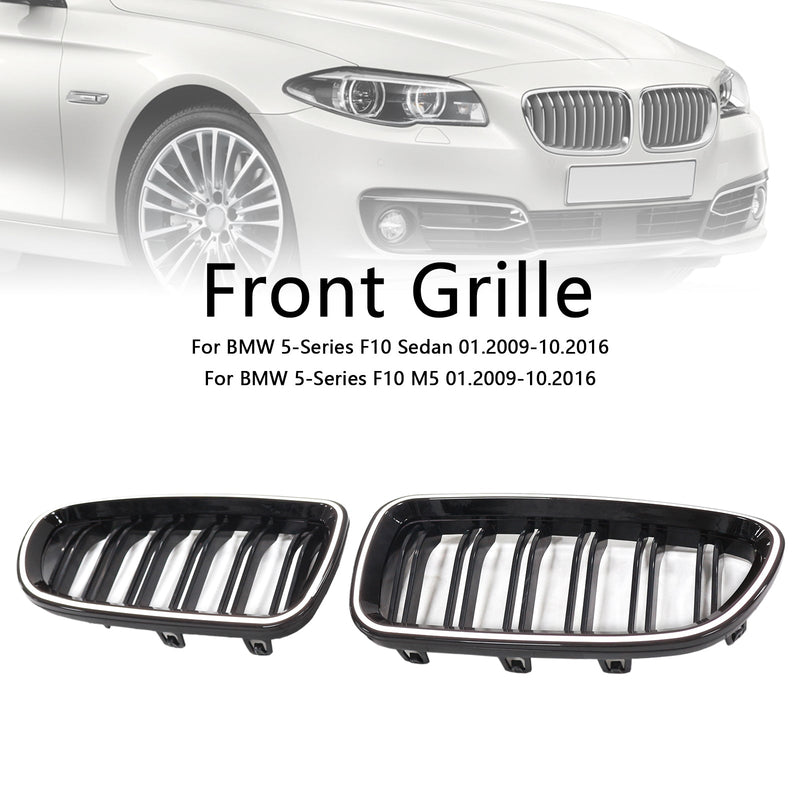 Calandre LED BMW Série 5 F10 F11 M5 Noir Brillant 2009-2017 - installé sur véhicule - Becquet Voiture