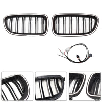 Calandre LED BMW Série 5 F10 F11 M5 Noir Brillant 2009-2017 - vue rapprochée - Becquet Voiture