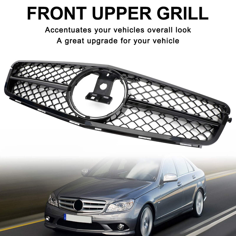 LED Grille Mercedes C-Class W204 2008-2014 - three-quarter view - Becquet Voiture