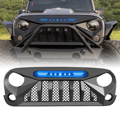Calandre LED Noir Mat Jeep Wrangler JK - vue arrière - Becquet Voiture