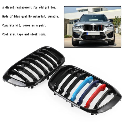 Calandre M-Color Noir Brillant BMW X3 X4 G01 G02 2018-2021 - vue arrière - Becquet Voiture