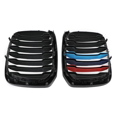 Calandre M-Color Noir Brillant BMW X3 X4 G01 G02 2018-2021 - vue de dessus - Becquet Voiture