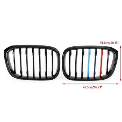 Calandre M-Color Noir Brillant BMW X3 X4 G01 G02 2018-2021 - vue de face - Becquet Voiture
