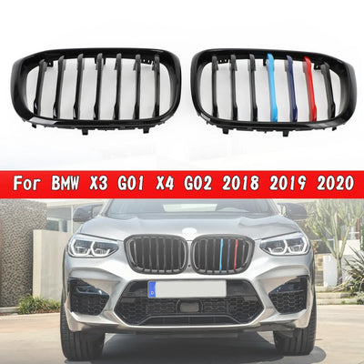 Calandre M-Color Noir Brillant BMW X3 X4 G01 G02 2018-2021 - vue de profil - Becquet Voiture