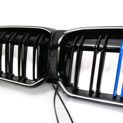 Calandre M Double Ligne BMW Série 3 G20 G28 Noir 2023-2024 - détail du montage - Becquet Voiture
