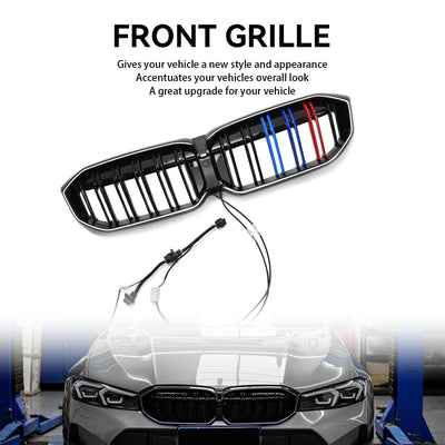 Calandre M Double Ligne BMW Série 3 G20 G28 Noir 2023-2024 - vue arrière - Becquet Voiture
