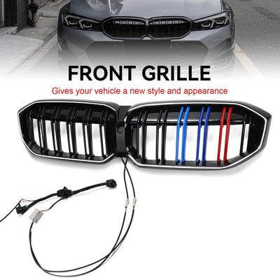 Calandre M Double Ligne BMW Série 3 G20 G28 Noir 2023-2024 - vue de trois-quarts - Becquet Voiture